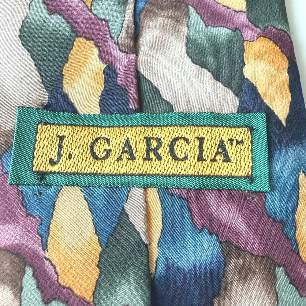 J. Garcia Necktie One Size Blue Mountain Collection Six Abstract Silk Tie
